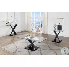 Xanthus Black Glass Top Sofa Table