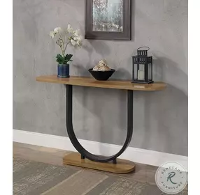 Olbia Rustic Oak And Sand Black Sofa Table