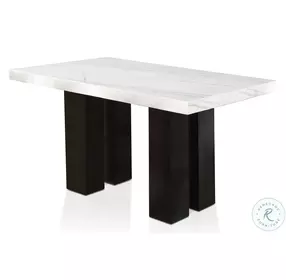 Camila White Marble And Ebony 70" Dining Room Set