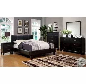 Winn Park Espresso Upholstered King Platform Bed