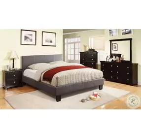 Winn Park Gray Upholstered King Platform Bed
