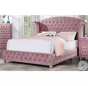 Zohar Pink Upholstered Panel Bedroom Set