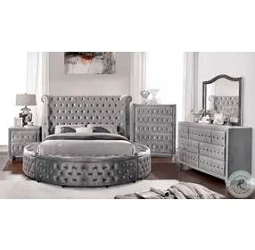 Sansom Gray Queen Upholstered Storage Platform Bed