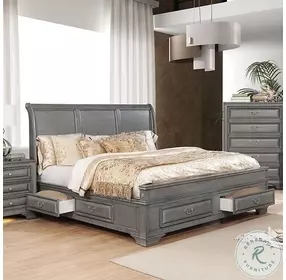 Brandt Gray Storage Sleigh Bedroom Set