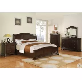 Conley Cherry King Panel Sleigh Bed