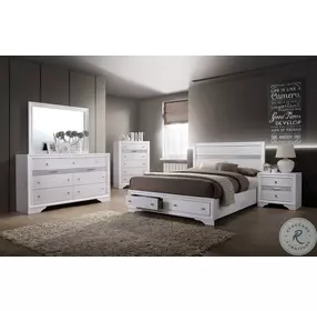Chrissy White Full Storage Platform Bed
