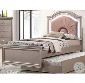 Allie Rose Gold Youth Upholstered Platform Bedroom Set