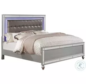 Brachium Silver Upholstered Panel Bedroom Set