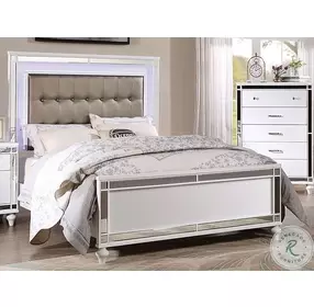 Brachium White Upholstered Panel Bedroom Set