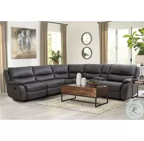 Jerominus Dark Gray 6 Piece Reclining Sectional