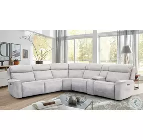 Edmondus Light Taupe 6 Piece Power Reclining Sectional