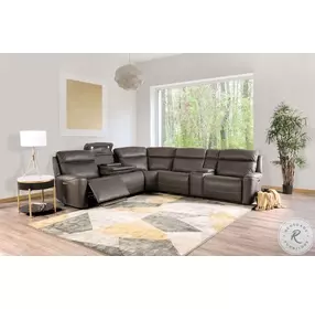 Edmondus Dark Gray 6 Piece Power Reclining Sectional