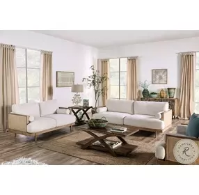 Alesund Beige And Light Oak Sofa