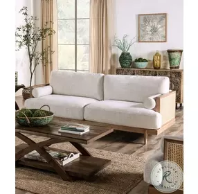 Alesund Beige And Light Oak Living Room Set