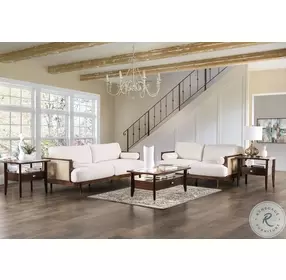 Alesund Beige And Walnut Sofa