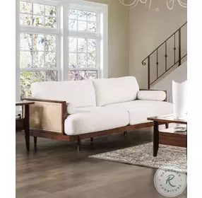 Alesund Beige And Walnut Living Room Set