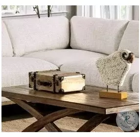 Arendal Beige And Natural Corner Chair