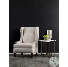 Bellis Gypsum And Bronze Accent Table