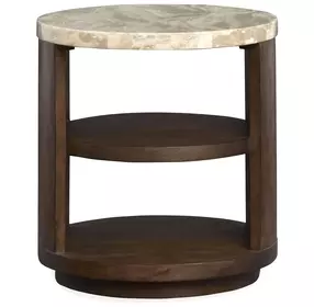 Mcpherson Burnt Umber Round Stone Top End Table