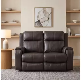 Contour Fossil Leather 60" Reclining Loveseat