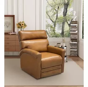 Corbyn Elwood Saddle Leather Power Recliner with Power Headrest and USB Charging