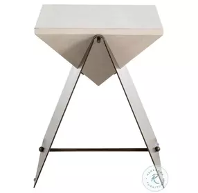 Cornet Cerused White And Brushed Brass Side Table