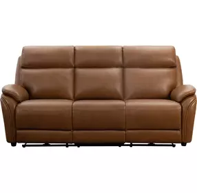 Corry Simon Saddle Leather Power Reclining Living Room Set with Power Lumbar and USB Charging