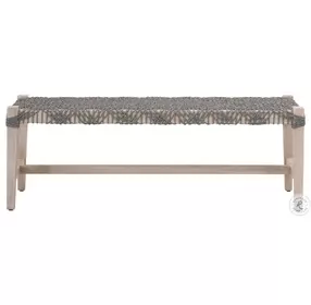 Costa Dove Flat Rope And Gray Teak Outdoor Bench
