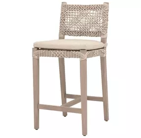 Costa Beige Performance Fabric Outdoor Counter Height Stool