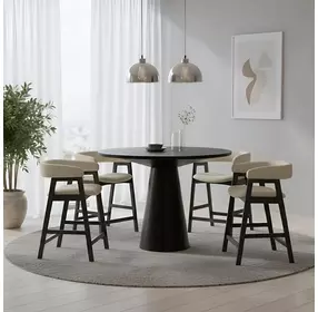 Cove Vintage Black 48" Round Counter Height Dining Table