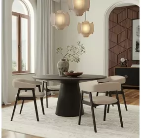 Cove Vintage Black 47" Round Dining Table