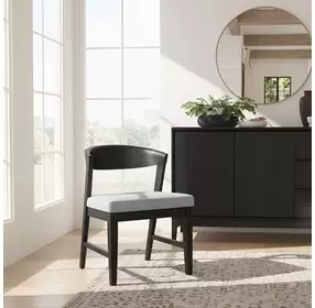 Cove Gray Upholstered Wood Back Side Chair Set of 2