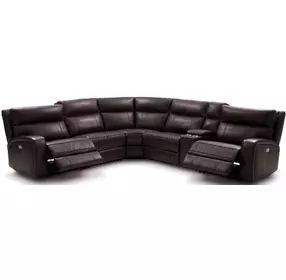 Cozy Chocolate Leather Reclining Sectional