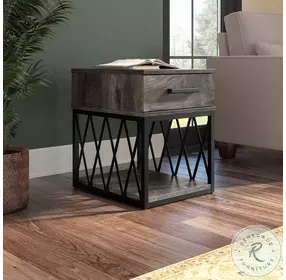 City Park Dark Gray Hickory End Table with Drawer