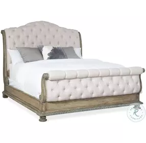 Castella Beige And Mid Tone Brown Tufted upholstered Bedroom Set
