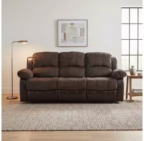 Cranley Dark Brown 83" Double Reclining Sofa