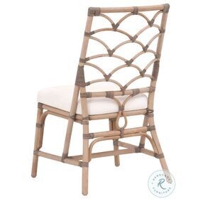 Sel De Mer Matte Gray Rattan And Blanche Crescent Dining Chair Set of 2