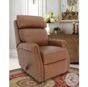 Crews Dobbs Saddle Leather Swivel Glider Recliner