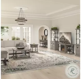 Coliseum Driftwood Gray Designer Bookcase with Doors Set of 2