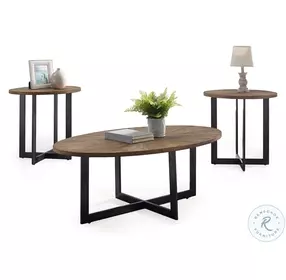 Colton Pecan And Black 3 Piece Occasional Set