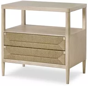 Palmetto Beige and Brown 2 Drawer Nightstand