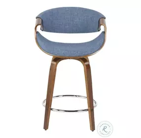 Curvini Blue 24 Counter Height Stool Set Of 2