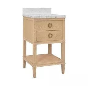 Cutler Cerused Oak Carrera Marble Top 24" Bath Vanity