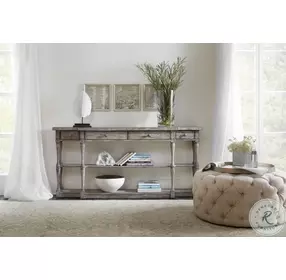 Sanctuary Light Gray Four Drawer Console Table