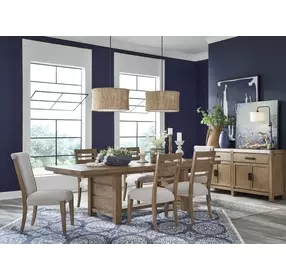 Foxrun Hollow Sierra Brown and White 4 Door Marble Top Sideboard