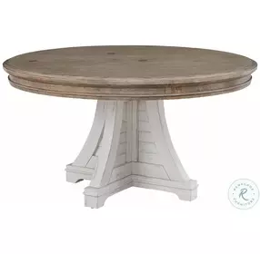 Meadowbrook Whitewash And Sand Top Round Dining Room Set