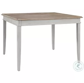 Beach Comber Weathered White And Sand Top Extendable Gathering Dining Room Set