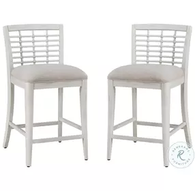 Beach Comber White Counter Height Stool Set Of 2