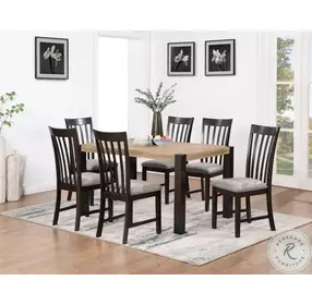 D00507 Black And Oak Rectangular Dining Table