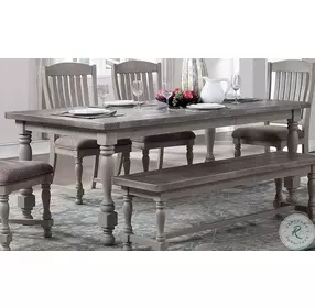 Lorraine Distressed Gray Rectangular Dining Room Set